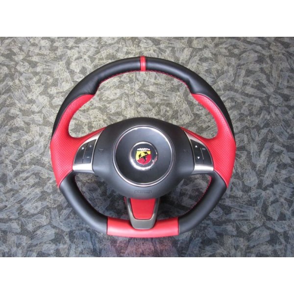 Photo1: Vallenlunga by TEZZO Steering wheel series made from real leather for Abarth (1)