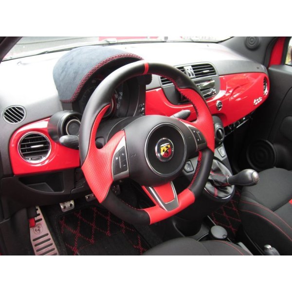 Photo2: Vallenlunga by TEZZO Steering wheel series made from real leather for Abarth (2)